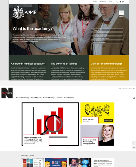 Good homepages: AOME & Newsworks